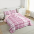 thumbnail image 3 of Manfei Abstract Checkered 3 Pieces Queen Comforter Set for Boys Girls,Geometric Stripes Plaid Ultra Soft Bedding Sets,Retro Vintage Style Bedding Comforter Set,Microfiber Bedroom Decor, 3 of 8