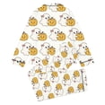 thumbnail image 5 of RUTAYY Girls Pajama Set Cute Ghost Pumpkin Halloween Graphic 2 Piece Sleep Set Long Sleeve Notch Neck Kids Cozy Indoor Outfit White, 5 of 5