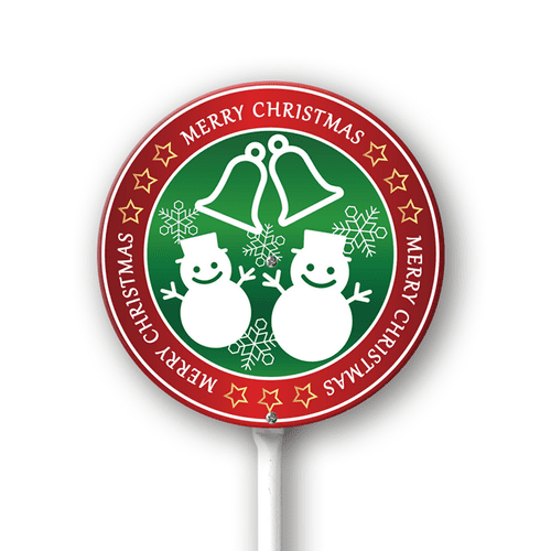 Eveokoki Yard Sign with Stakes Merry Christmas Snowman Lawn Sign Winter Lawn Patio Yard Decorations for Holiday Party Home Lawn Pathway Walkway Decorations Supplies, 9.2x9.2Inch