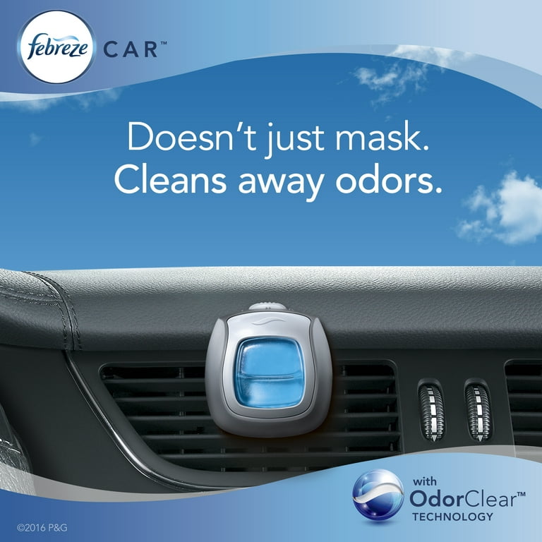 Febreze Car Odor-Eliminating Car Freshener Vent Clip Platinum Ice