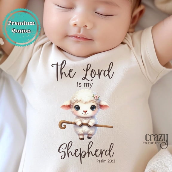 Baby Bodysuit BELLA CANVAS The Lord Is My Shepherd Gerber Baby Onesie Bodysuit, Christian Baby Announcement Shirt, Religious Clothes