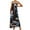 Black And Blue Print, variant on Women's Printed Square Neck Cami Maxi Dress with Side Slit and Stretch 95% Cotton 5% Spandex for Everyday Wear