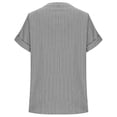 thumbnail image 6 of Auralook Women's Cotton Line Short Sleeve Button Down Shirts Plaid Striped Tops V Neck Casual Loose Blouse, 6 of 8