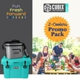 thumbnail image 3 of Cubix Outdoors Viva 25 QT Portable Insulated Hard Cooler and 8L Soft Cooler Bag Insulated Lunch Box - Fits 30 Cans - Turquoise+Light Grey, 3 of 8