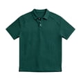 thumbnail image 4 of Mens Waffle Knit Polo Shirt Short Sleeve Button Down Pocket Tee Casual Summer Top Breathable Lightweight Golf Work Wear Dark Green 2XL, 4 of 5