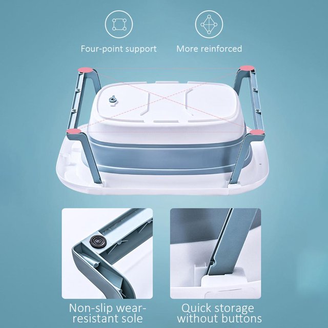 Almohadilla de cojín para baño de bebé ANGGREK termómetro impermeable plegable alarma de temperatura