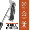 thumbnail image 4 of BININBOX Grill Cleaning Brush - Stainless Steel BBQ Cleaner Brush & Scraper, Sturdy Woven Wire Bristles & Nonslip Handle, Weber Gas/Charcoal Grill Cleaning Tool, Black$$, 4 of 7