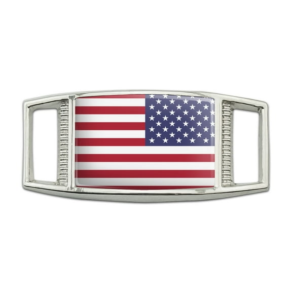 Reversed USA American Flag Red White Blue Military Rectangular Shoe Shoelace Shoe Lace Tag Runner Gym Charm Decoration
