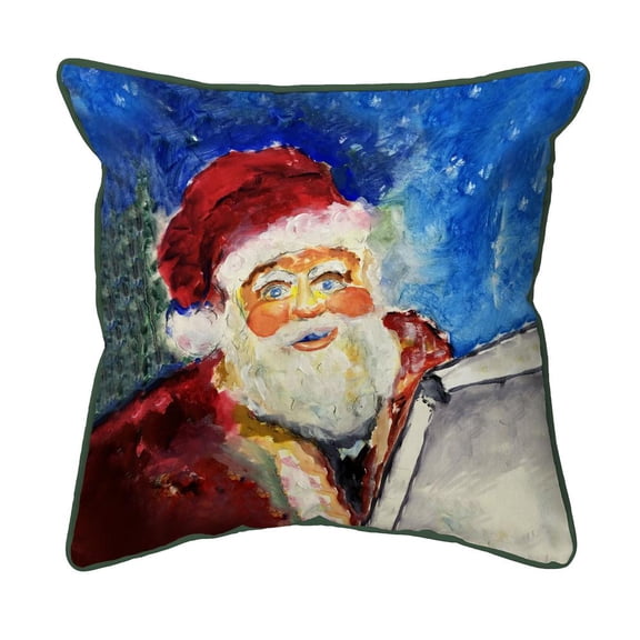 Betsy Drake Interiors Santa's List Small Indoor/Outdoor Pillow 12x12