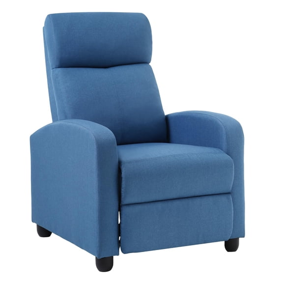 Blue Fabric Manual Recliner Chair For Living Room Home Theater