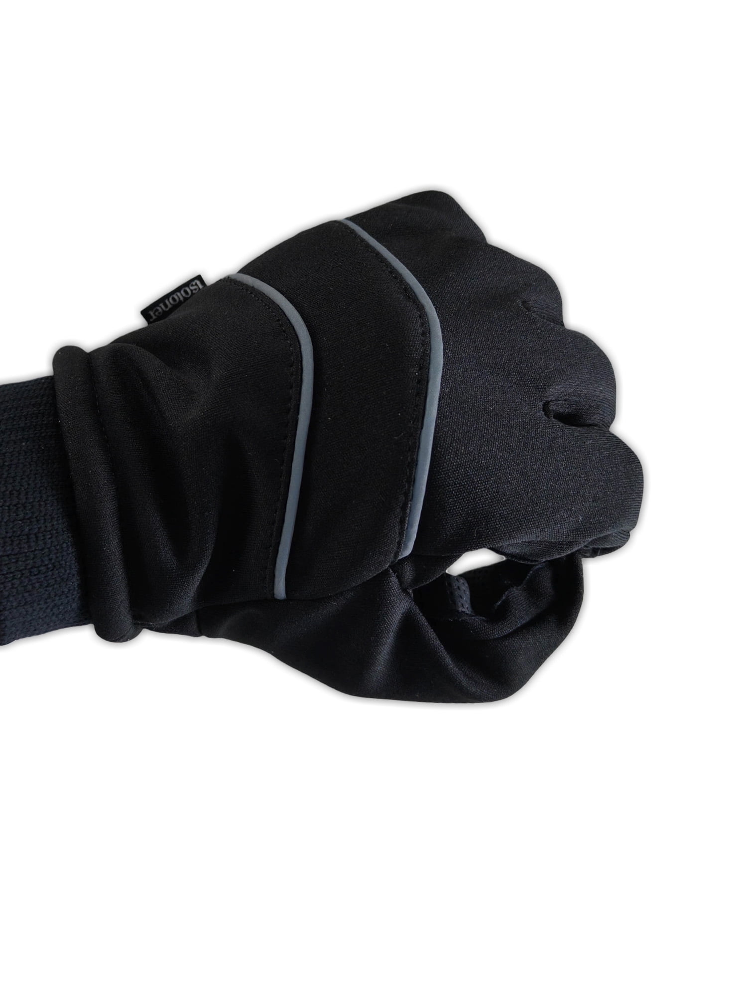 Isotoner Women's Weather Resistant Storm Cuff Gloves, Black, L/XL