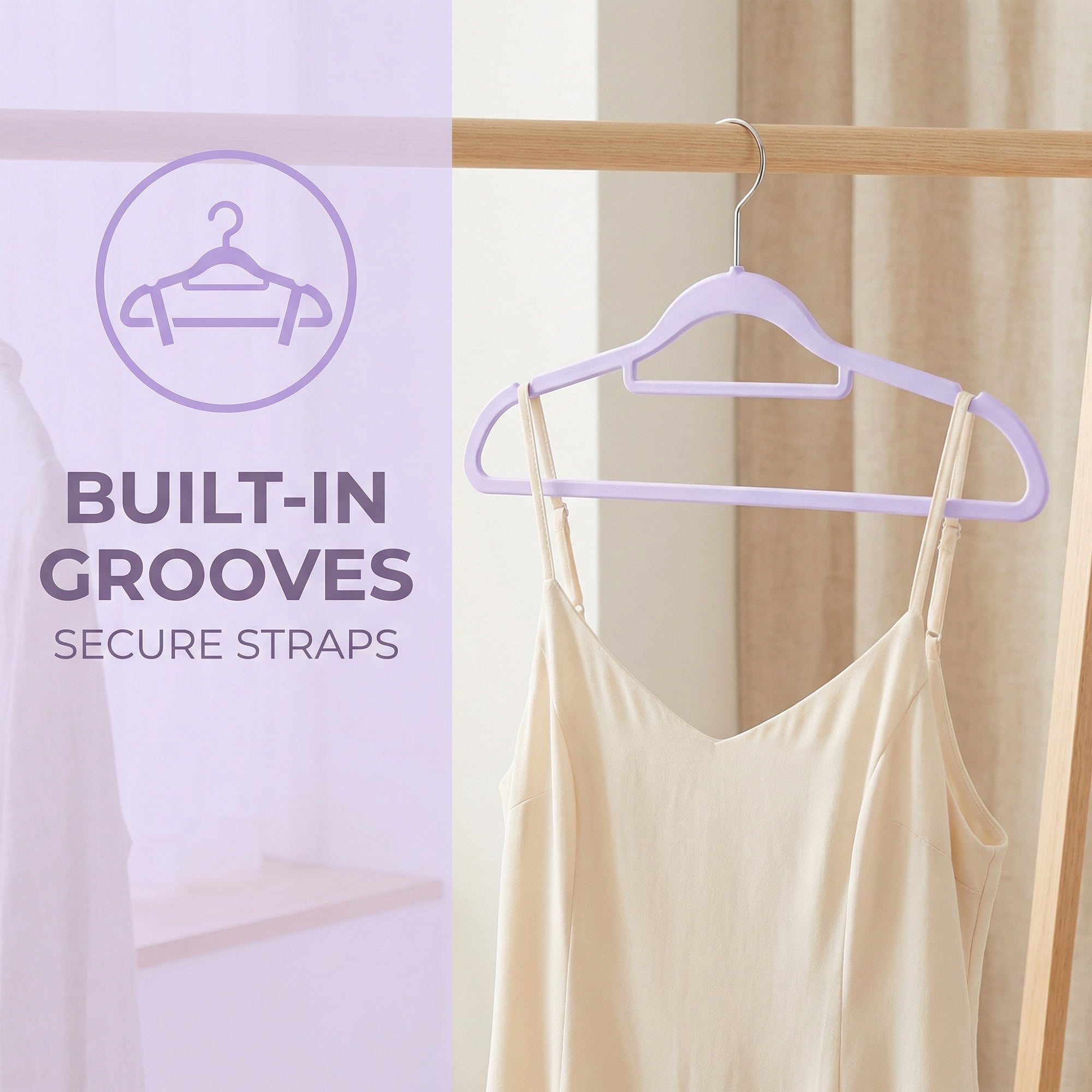 Unique Bargains 10Pcs Plastic Durable Hangers With Pinch Clips Purple