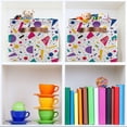 thumbnail image 6 of Yayeee Canvas Storage Basket with Handles for Shelves Fabric Bins Closet Organizer, Retro Round, 6 of 8