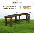 thumbnail image 3 of VINGLI Outdoor Bench Wooden Curved Bench, All-Weather Fire Pit Backless Patio Bench, 2-Person Seating Rustic Garden Bench for Backyard Porch Deck Entryway, 3 of 7