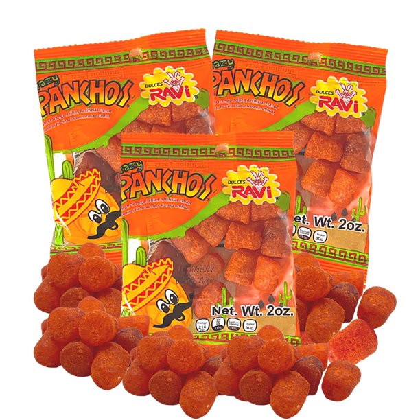 Spicy Orange Gummies, Mexican Candy, Pack of 3, 2 Ounces Per Bag