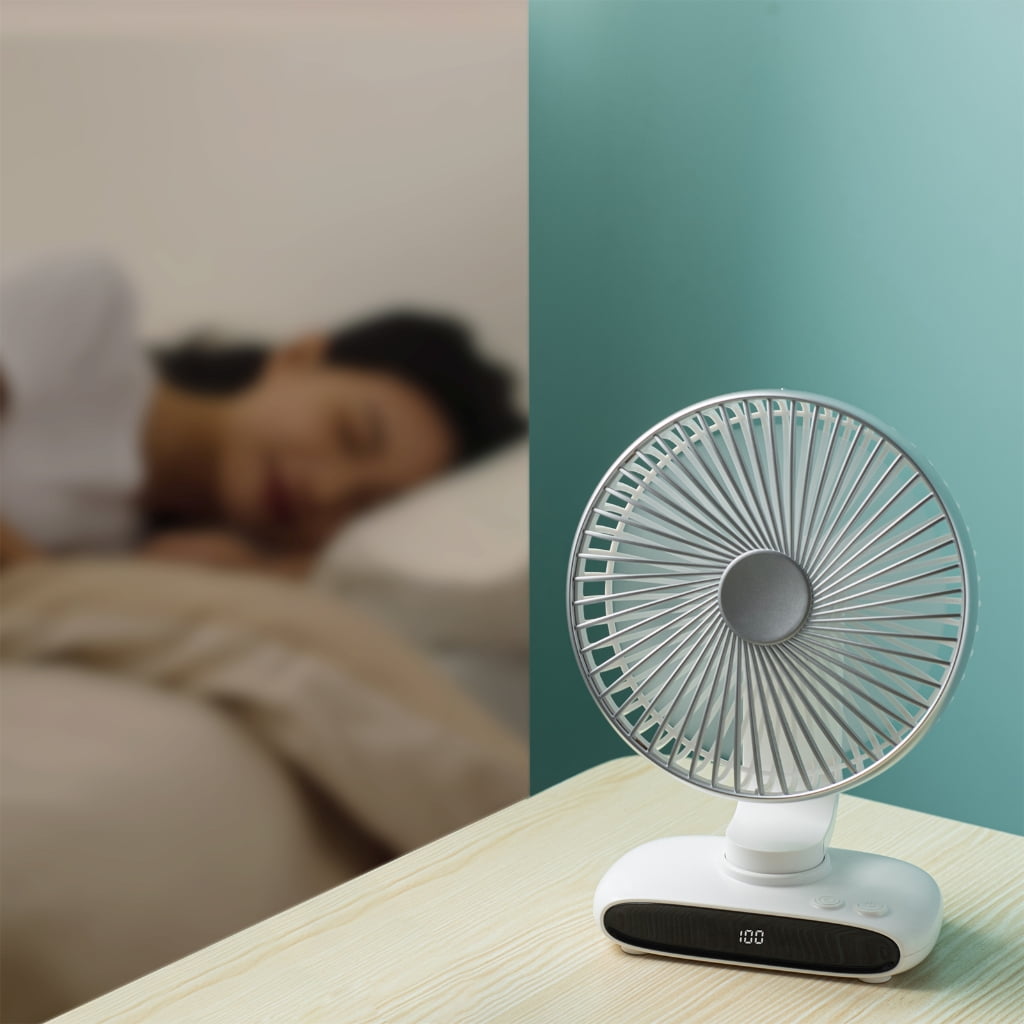 Tibvox 3600mAh USB Power Desk Fan 6 Speed Ceiling Fan Auto Oscillating Fan for Home Bathroom Kitchen