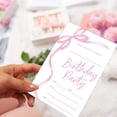 thumbnail image 3 of Pink Bow Birthday Invitations, Pink Ribbon Bow Birthday Party Invitations, 20 Party Invitations with Envelopes for Girls Boys, Birthday Party Favor & Decoration (4"x6")-A04, 3 of 6