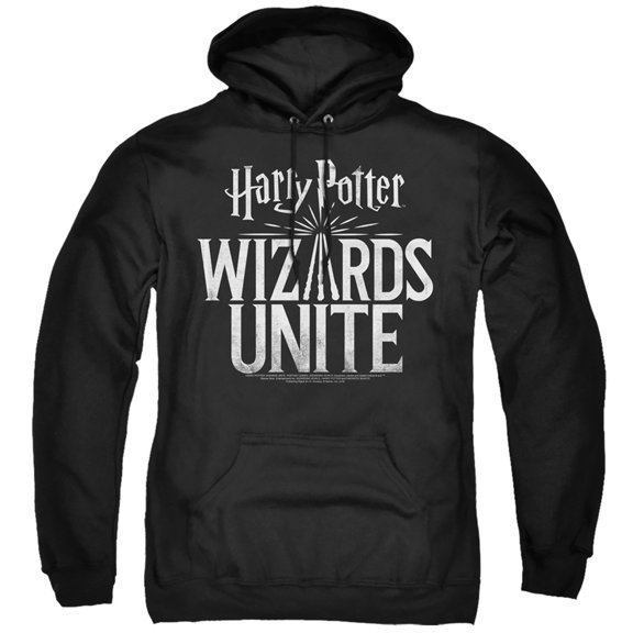Harry Potter Wizards Unite Wizards Unite Logo Adult Pullover Hoodie Sweatshirt Black
