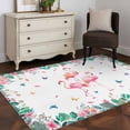 thumbnail image 3 of 3'x5' Area Rugs, Pink Flamingo Indoor Outdoor Area Rug for Living Room Bedroom, Tropical Botanical Summer Butterfly Flower Washable Bathroom Rugs Kitchen Floor Carpet Mats Home Decor Aesthetic, 3 of 8