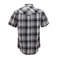 thumbnail image 2 of Men’s Western Short Sleeve Button Down Casual Plaid Pearl Snap Cowboy Shirt (#2 Yellow/Grey, M), 2 of 3