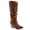 Brown-new, variant on Pennysue Women's Knee-High Booties Taupe Mid Chunky Heel Slouchy Boots With Side Zippers Boots 9.5M