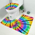 thumbnail image 2 of Colorful Rainbow Tie Dye Spiral Pattern Bathroom Rugs Sets 3 Piece,Toilet Cover Set,Absorbent Non Slip Bathroom Mats Sets with U-Shaped Contour Rug Toilet Rug Set, 2 of 5