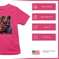 thumbnail image 4 of Tee Hunt Dean Russo Colorful Siberian Tiger Youth T-Shirt Wild Big Cat Kids, Pink, Large, 4 of 5