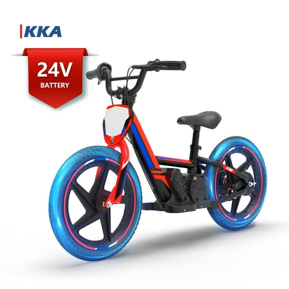 24V Electric Dirt Bike for Kids Ages 5-10, 3 Speed Modes up to 12MPH, 250W Motor 16", Red