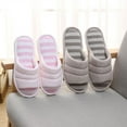 Womens Open Toe Slippers Fluffy Slippers Soft Cotton Indoor Slippers