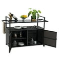 thumbnail image 5 of Versatile Utility Rustic Charm Smooth 360-Degree Wheels Outdoor Serving Cart for BBQs, Garden Parties, and More, 5 of 14