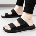 thumbnail image 2 of Rokment Mens Orthotic Arch Support Walking Sandals Comfortable Beach Casual Suede Adjustable Ankle Strap Open Toe Backless Slides Slippers Summer Black Size 7, 2 of 6