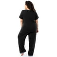 thumbnail image 4 of Fruit of the Loom Women's Soft & Breathable V-Neck Short Sleeve Top & Pajama Pant Set, Sizes S-4X, 4 of 11