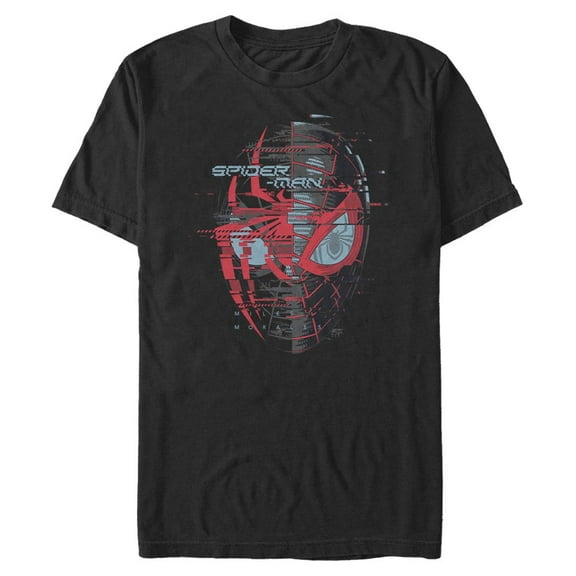 Men's Marvel Spider-Man: Miles Morales Hero Glitch  Graphic Tee Black Large