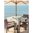 thumbnail image 3 of Outdoor Tablecloth with Umbrella Hole for Patio/Picnic/Party/Camping, Spring Daisy Waterproof Table Cloth Square Cover Washable, White Flowers Blue Country Car Rustic Botanical (60"x 60"), 3 of 8