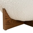 thumbnail image 4 of Baxton Studio Fisk Japandi Cream Boucle Fabric and Walnut Brown Finished Wood Ottoman Footstool, 4 of 8