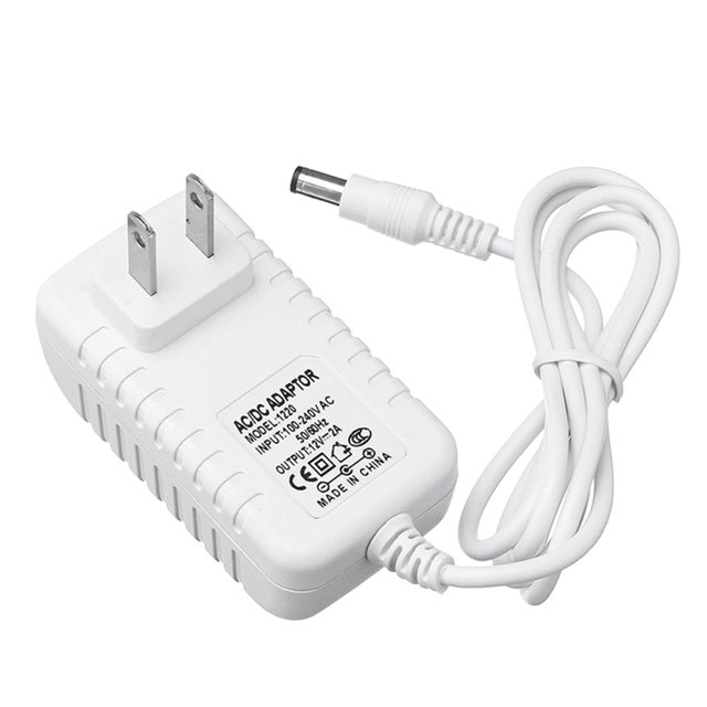 Amdohai DC12V 2A Power Adapter White Cover 12V Transformer for Light-emitting Diode