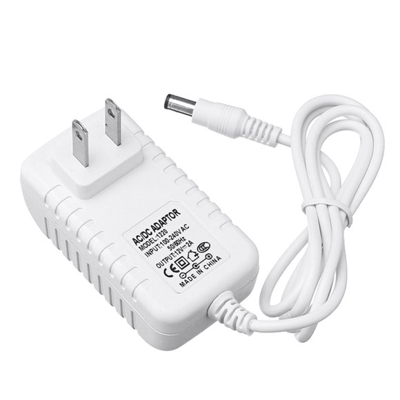 Amdohai DC12V 2A Power Adapter White Cover 12V Transformer for Light-emitting Diode