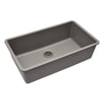 thumbnail image 4 of 32" x 19" Quartz Kitchen Sink, Single Bowl Kitchen Sinks, Drop in Kitchen Sink, Granite Composite Kitchen Sink, Undermount Sink, Galaxy Concrete Kitchen Sink, with Grid, Strainer, Flange LP-1000-C, 4 of 9