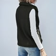 thumbnail image 3 of Women'S Turtle-Neck Sleeveless Warm Plush Vest with Zipper Autumn Winter Vest Jacket with Pockets Black XL, 3 of 5
