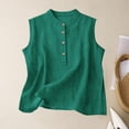 thumbnail image 4 of cocolona Womens Summer Linen Tank Tops Button Crew Neck Sleeveless Shirts Casual Solid Color Lightweight Blouses, 4 of 4
