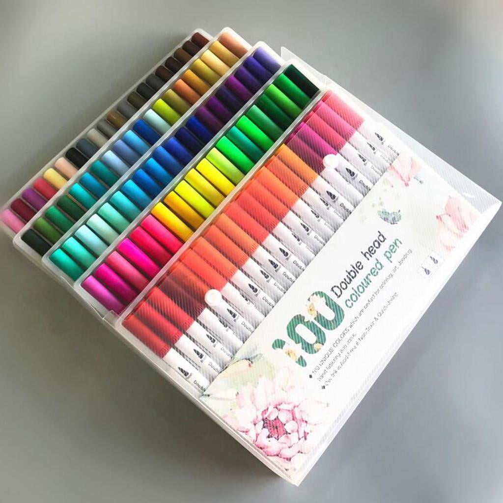 FVDPWYE 100 colors Dual Tip Brush Pens plastic fine liner making pen high lighter
