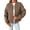 Brown, variant on Womens Jackets Spring Fashion Cute Jacquard Coats Zip Up Jackets Dressy Casual Color M