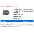thumbnail image 2 of Rear Brake Drum - Compatible with 1971 - 1975, 1978 - 1988 Oldsmobile Cutlass Supreme 1972 1973 1974 1979 1980 1981 1982 1983 1984 1985 1986 1987, 2 of 2