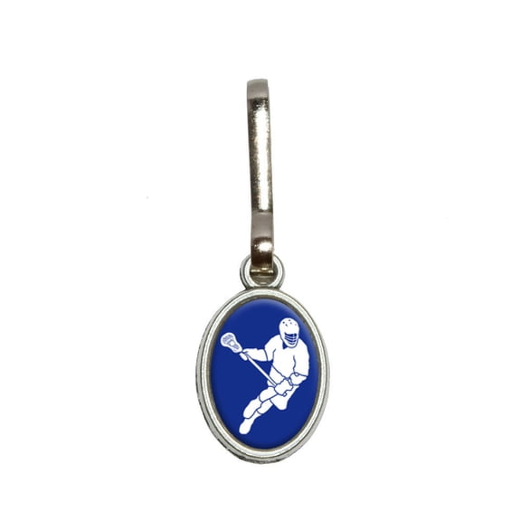 Lacrosse - Sport Oval Zipper Pull