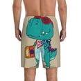 thumbnail image 3 of Naloa Cool Dino Playing Skateboard Men's Short Pajama Pants, Lounge Comfort Shorts with Elasticized Waistband and Side Pockets - Large, 3 of 9