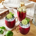 thumbnail image 5 of Twine Red Moscow Mule Mugs and Cocktail Shaker Set, Party Gifts, Copper, 5 of 9
