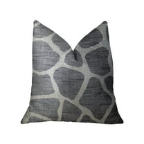 Plutus Sable Giraffe Black & Cream Handmade Luxury Pillow - 12 x 20 in.