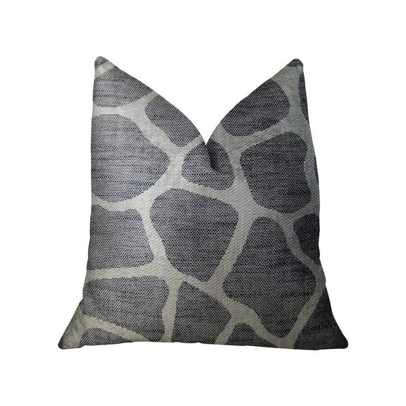Plutus Sable Giraffe Black & Cream Handmade Luxury Pillow - 20 x 26 in. Standard