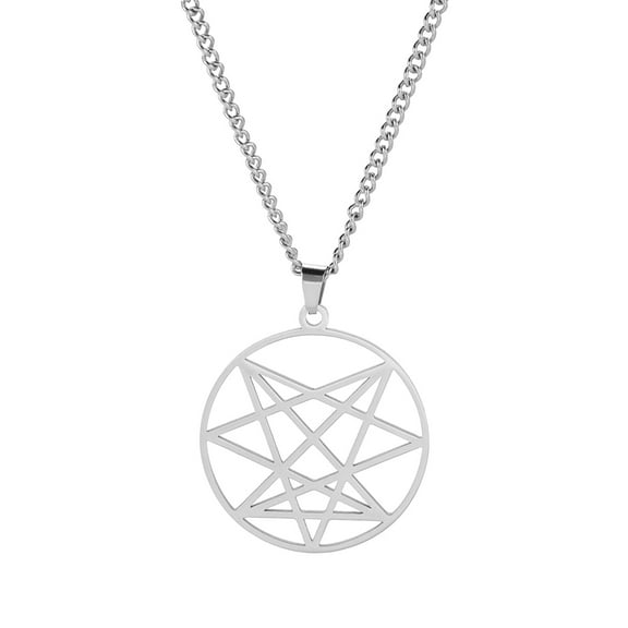 EUEAVAN Enneagram Pendant Stainless Steel Necklace Jewelry Gift Silver