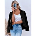 thumbnail image 5 of Elegant Women Blazer Business Work Office Peplum Hem Jacket Open Front Herringbone Coats, 5 of 6